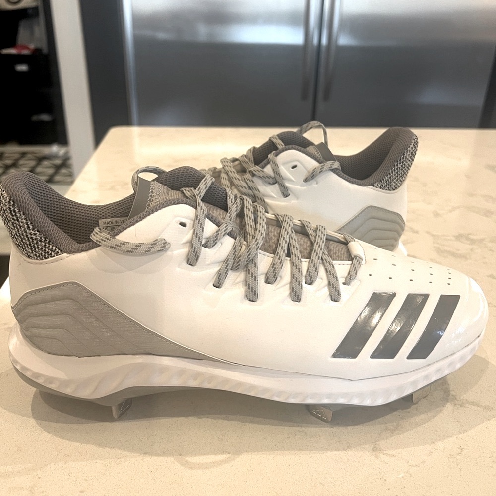 adidas Men's Icon Bounce Lace Up Baseball White/Grey CG5252 Size US 10 1/2